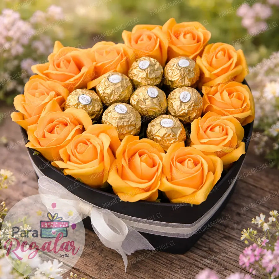 Regalo con flores amarillas