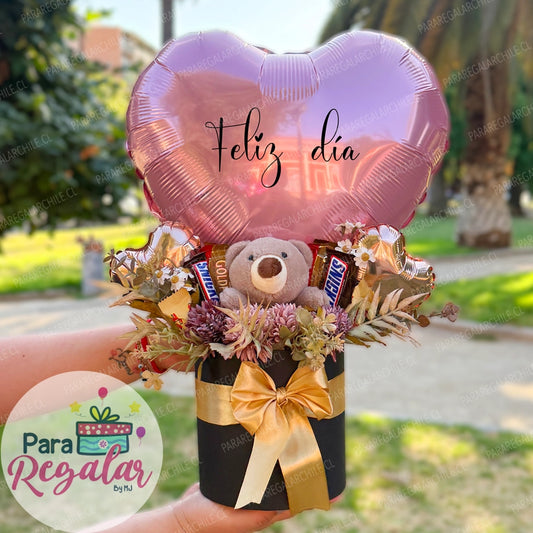 Regalo con Peluche y Flores