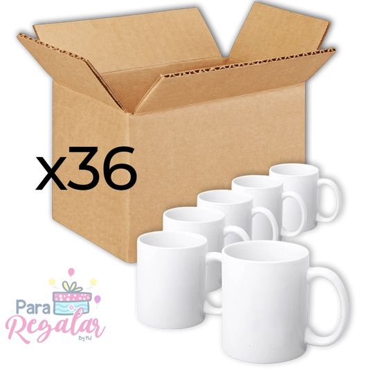 Tazones blancos para sublimación - Caja 36 unidades AAA